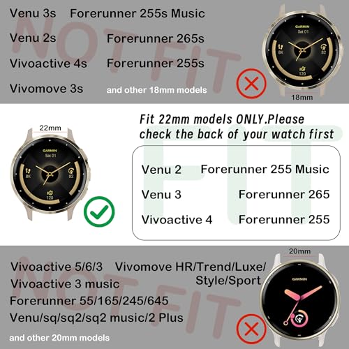 22mm Colorful Sport Silicone Band for Garmin Watches - Starlight