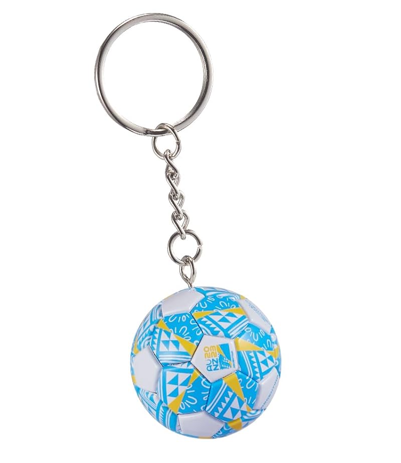 Geometric Soccer Ball Keychain - Black & Silver - Blue