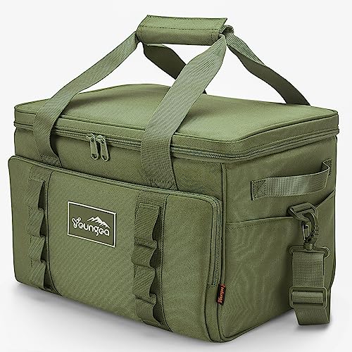 YOUNGOA Green 48 Can Insulated Soft Sided Collapsible Cooler Bag - 30L