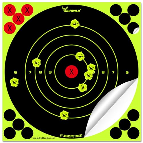8x8 Inch Adhesive Splatter Shooting Target Stickers - 25 Pack