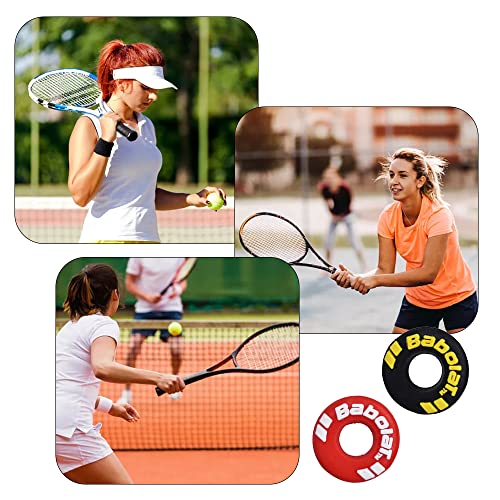 4-Piece Tire Shape Tennis Racket Vibration Dampener - Black & Red