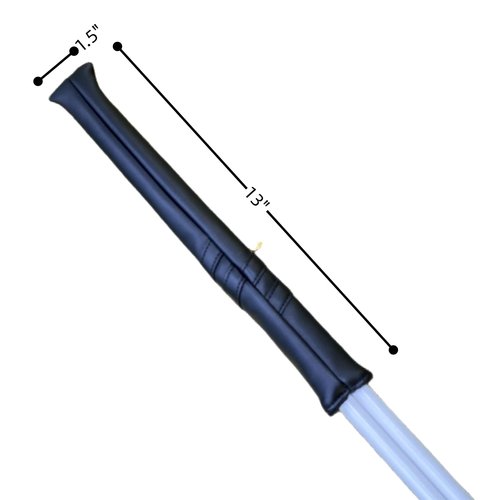 Classic Golf Alignment Stick Cover Headcover Holder 13in Hold at Least 2 Sticks - White, Light Blue, Black Soft Synthetic Leather Well Made (All Black)