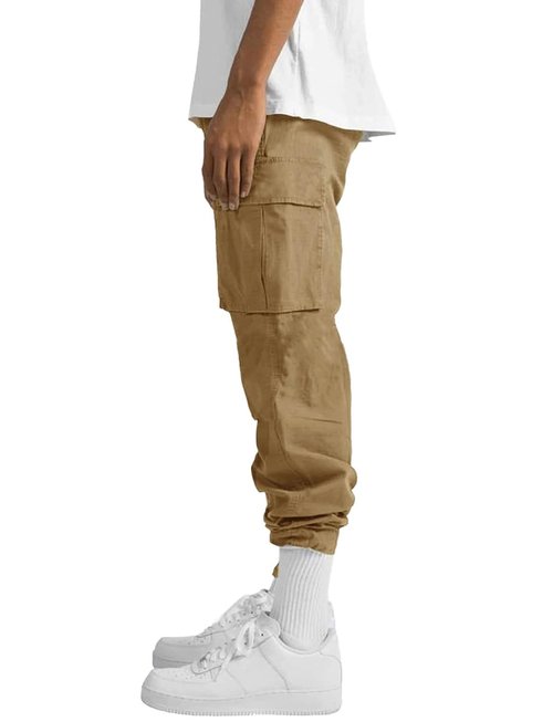 whox Mens Cargo Pants Casual Outdoor Hiking Pants for Men Athletic Joggers Sweatpants Khaki
