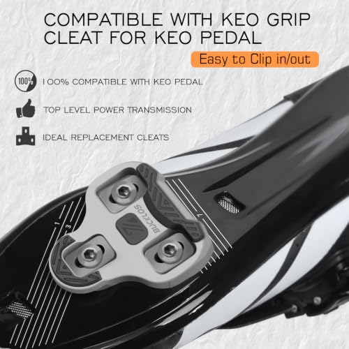 BUCKLOS Road Bike Cleats Compatible with KEO Pedals 4.5° Grey