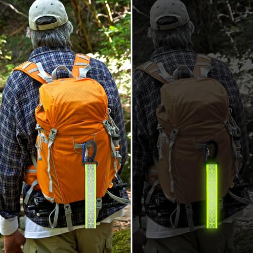 6 PCS Green Reflective Backpack Straps - Safety Night Reflectors