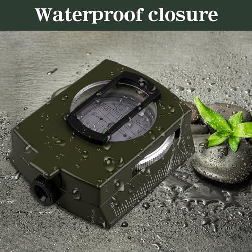 Tactical Survival Compass - Waterproof Pocket-Sized, Green