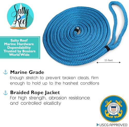 15' Double Braid Nylon Dock Line - 3/8" Diameter