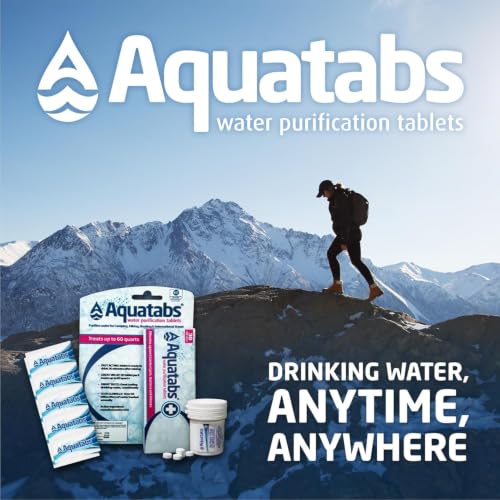 Water Purification Tablets - 397mg, 100 Pack for Camping & Emergencies