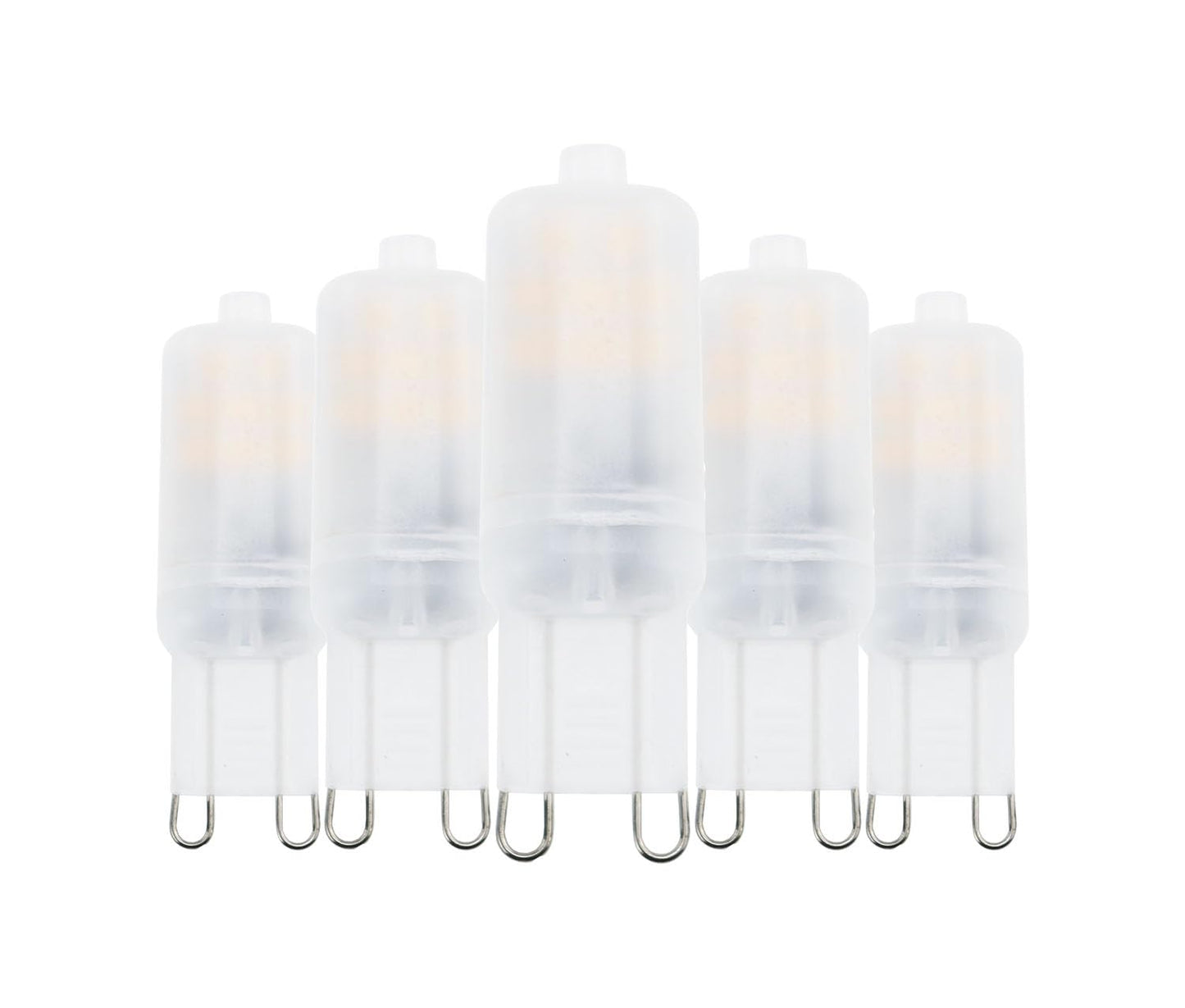 Greeogin 5-Pack G9 LED Light Bulb 2W, 20-25W Halogen Equivalent, 2700K Warm White High Brightness 200LM, AC120V, Bi-pin G9 Base T4 Light Bulbs for Chandeliers Home Lighting,Non-dimmable