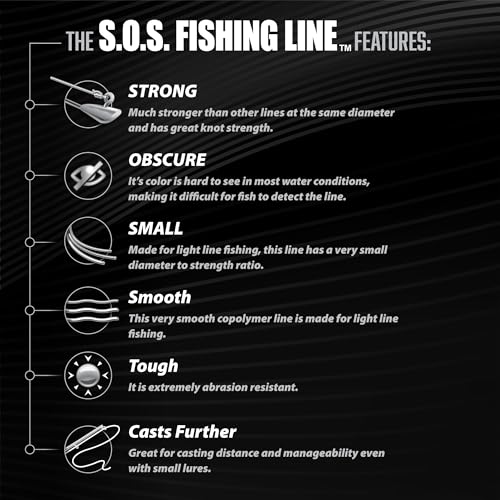 Trout S.O.S. Fishing Line - 2lb Test, 350 Yard Spool, Invisible - 4lb Test Variation