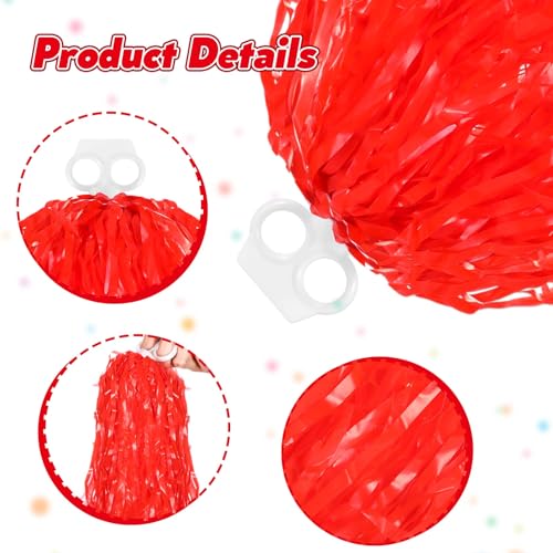 Cheerleading Pom Poms - 4 Pack Light Red Streamers