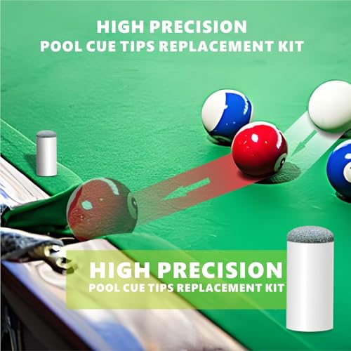 Premium Leather Pool Cue Tips - 40pcs Replacement Set, 10mm & 13mm