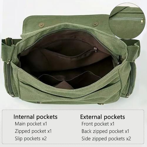 CHICGLOW Raven Pattern Canvas Crossbody Messenger Bag for Women & Men