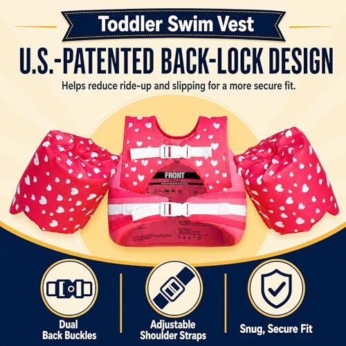 Dark Lightning Unicorn Red Toddler Swim Vest 33-55 lb USCG Approved Life Jacket