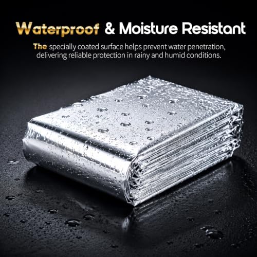 Emergency Thermal Mylar Rescue Blankets - 4 Pack, 83'' x 63''