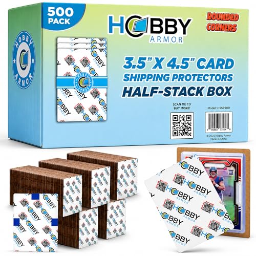 Hobby Armor 500 Pack Vibrant Cardboard Trading Card Shipping Protectors 3.5x4.5"