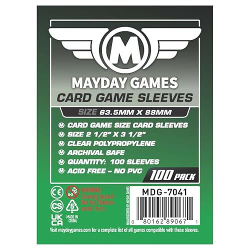 Standard Board Game Card Sleeves 63.5x88mm - 100 Pack - Clear Polypropylene