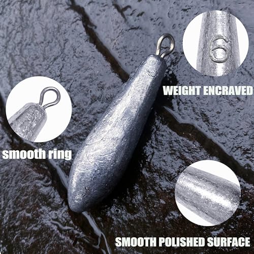 TKHDBF Lead Drop Shot Fishing Weights for Bass & Saltwater Tackle