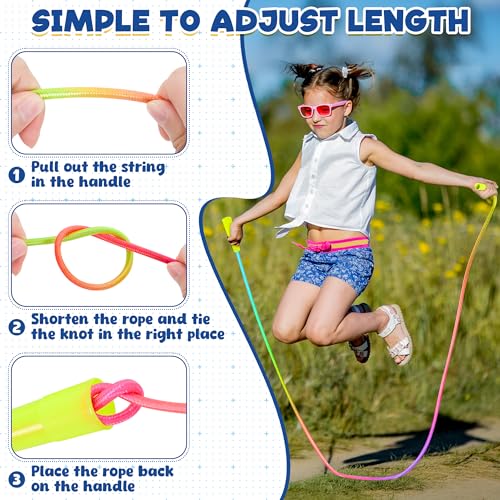 12 Pack Kids Jump Ropes - 7.55FT Nylon Skipping Rope for School & Play, Colorful Gradient Set by ZATAYE