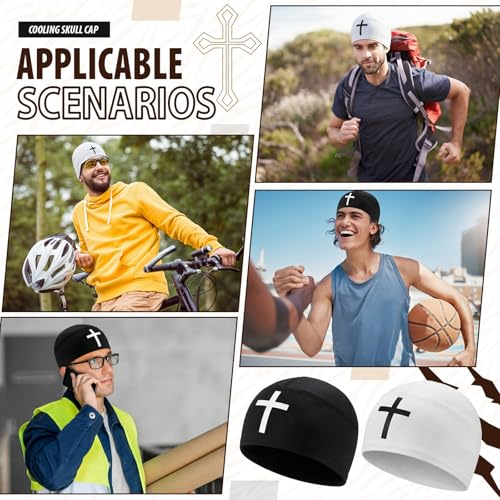 Cuffbow Cross Skull Cap for Men - Lightweight Breathable Beanie Hat for Cycling & Sports