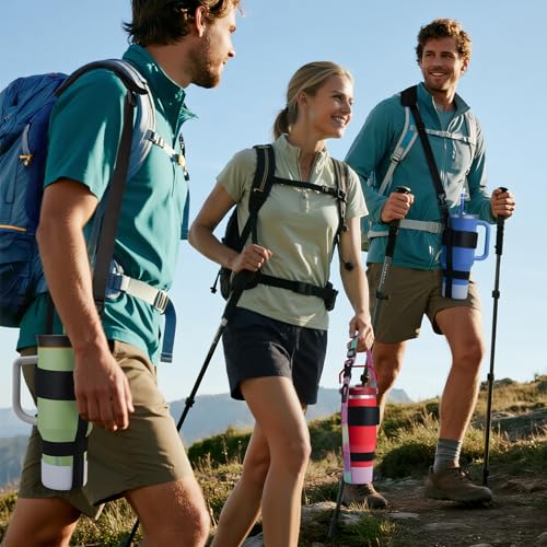 Water Bottle Holder Strap Sling - Rainbow for 30/40oz Stanley Tumbler