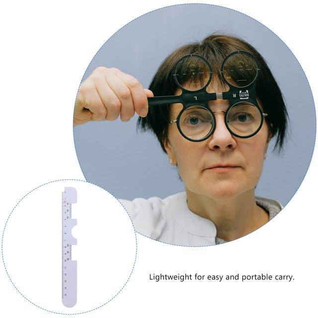 Pupillary Distance Ruler Set - 2pcs White Measuring Tool for Eyeglasses