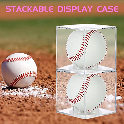 2 Pack Baseball Display Case with UV Protection - Acrylic Cube
