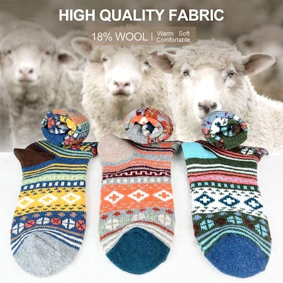 Women's Warm Fuzzy Socks - Cozy Thermal Winter Hosiery - Multicolor 07