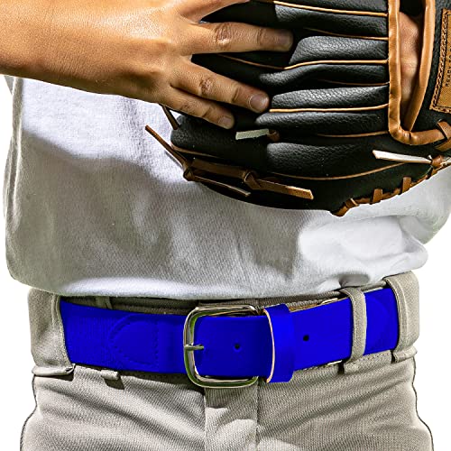 Adjustable Baseball & Softball Belt - Elastic Uniform Accessory - 22"-42" Royal