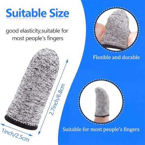 Cut Resistant Finger Cots - 2.2 Inch Reusable HPPE Protectors, 20 Pack