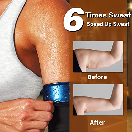 Compression Arm Trimmers for Women - Blue, Large