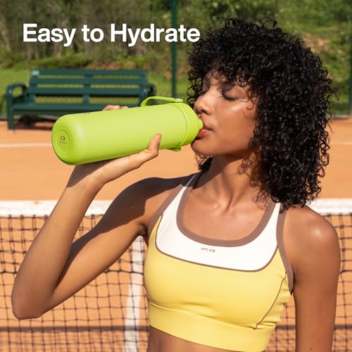 ENCOOL 18 oz Insulated Stainless Steel Water Bottle with Straw - Leakproof, BPA-Free, Double Wall Vacuum, Acid Green
