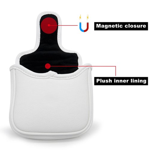 Barudan Golf Ace Heel Shaft Mallet Cover Square Mallet Putter Cover Headcover Magnetic (for Square Mallet)