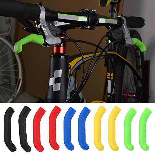 Bicycle Brake Lever Protector Sleeve - Non-Slip Silicone Grip - Red