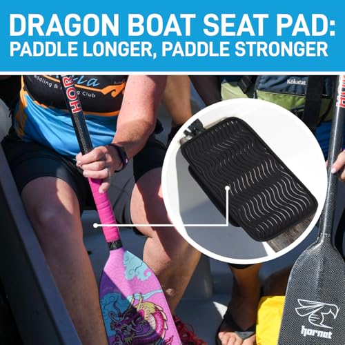 Hornet Watersports IDBF Approved Dragon Boat Seat Pad Black - Secure Strap & Storage Pockets