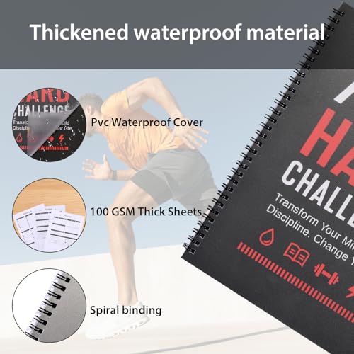 75 Hard Challenge Journal - Daily Progress & Tracker Planner