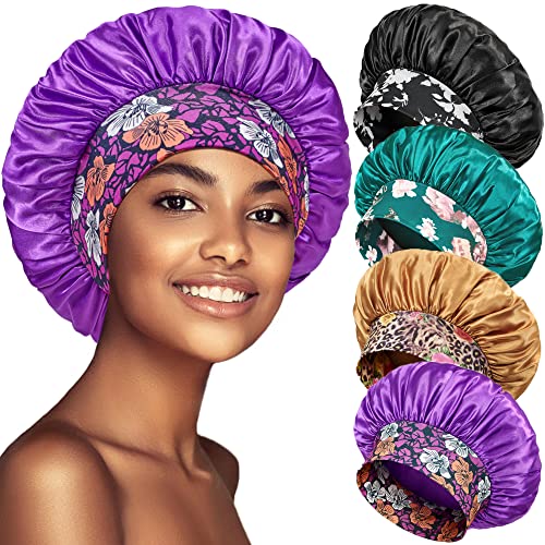 PHILIGHTS Satin Sleep Bonnet Set B for Women - Comfortable Hair Protection
