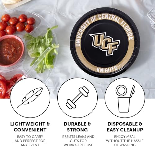 UCF Knights 20-Count 9-Inch Paper Plates for Tailgates & Parties
