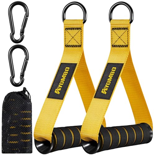 Heavy Duty Exercise Handles - Yellow Cable Attachments for Gym