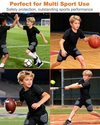 Youth Boys Impact-Resistant Football Rib Protector Chest Guard for Sports