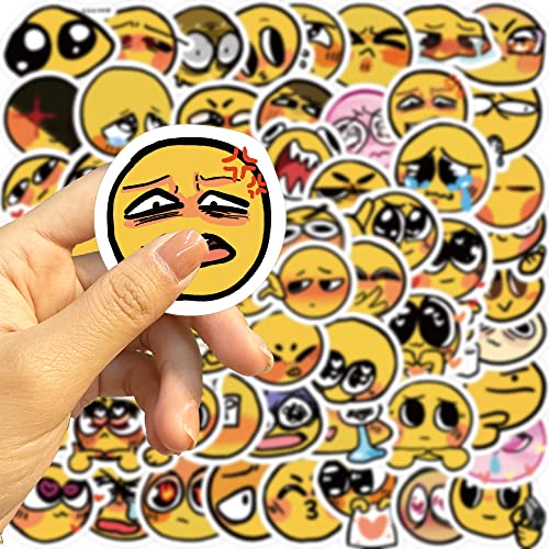 60Pcs Waterproof Vinyl Stickers Pack - Happy & Sad Faces