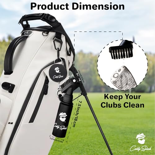 Golf Club Brush Cleaner with Water - Black, Nylon Bristles, 4 oz