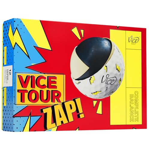 Vice Tour Limited Edition Golf Balls - Zap Design, 3-Piece Performance