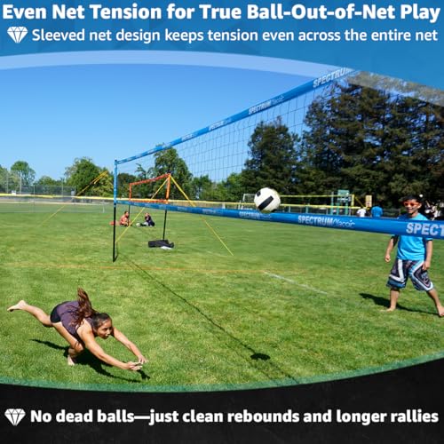 Adjustable Professional Outdoor Volleyball Net System - Classic Blue