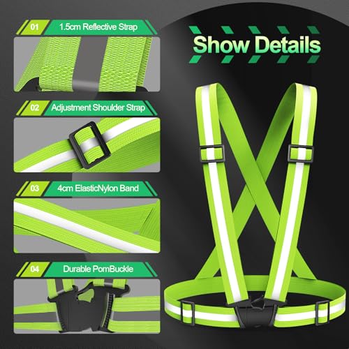 High Visibility Reflective Running Vest - Adjustable Safety Gear for Jogging, Biking, Walking