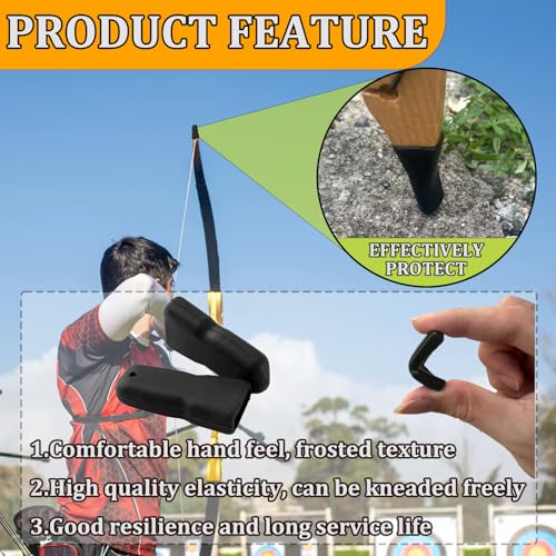 Recurve Bow Tip Protector - 2 Pcs Durable Silicone Guards