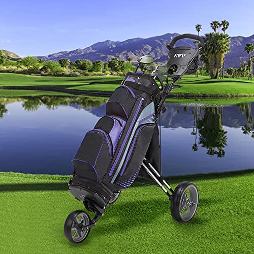 Lightweight 3-Wheel Golf Cart with Scorecard Holder & Storage Bag