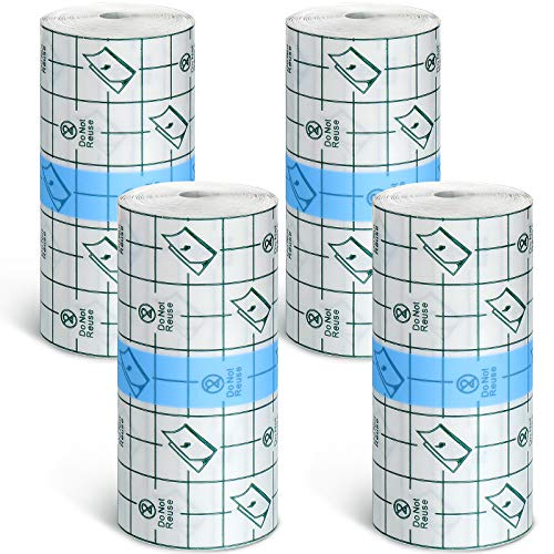 Nuanchu Waterproof Surgical Tape 4 Rolls 4x196.92 Inch, Flexible Clear Bandage for Shower & Swim
