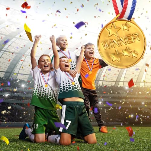 40 Plastic Gold Winner Award Medals for Sports & Parties