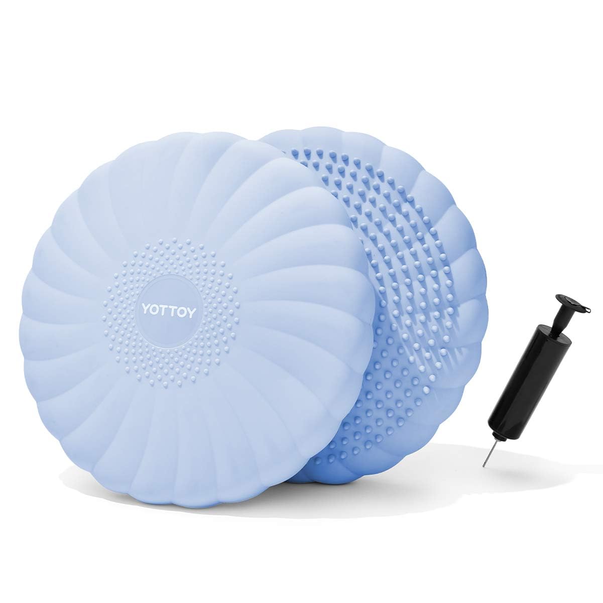 YOTTOY Wobble Cushion-Stability Wiggle Seat with Pump, Balance Disc for Yoga Core Training, Posture Correction, Sensory Focus, Wobble Seat for Office or Classroom Use (Blue)